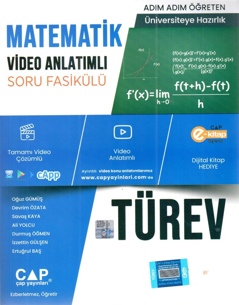 Çap%20Yayınları%20Üniversiteye%20Hazırlık%20Matematik%20Türev%20Konu%20Anlatımlı%20Soru%20Bankası%20Çap