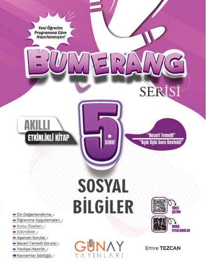 5. Sınıf Bumerang Etkinlikli Sosyal Bilgiler Günay Yayınları