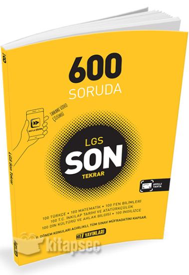 Hız Yayınları 8. Sınıf Lgs 600 Soruda Son Tekrar Hız