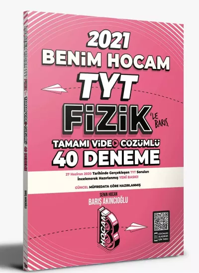 2021 Tyt Fizik Tamamı Video Çözümlü 40 Deneme Sınavı Benim Hocam Yayınları