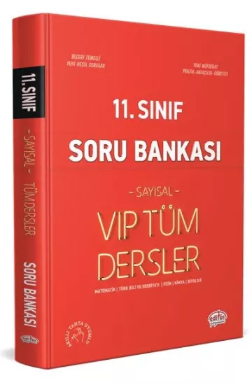 Editör Yayınları 11. Sınıf Vıp Tüm Dersler Sayısal Soru Bankası Editör