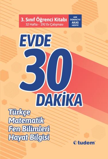 Tudem Yayınları 3. Sınıf Evde 30 Dakika Türkçe Matematik Fen Bilimleri Hayat Bilgisi Soru Ev Çalışması Tudem