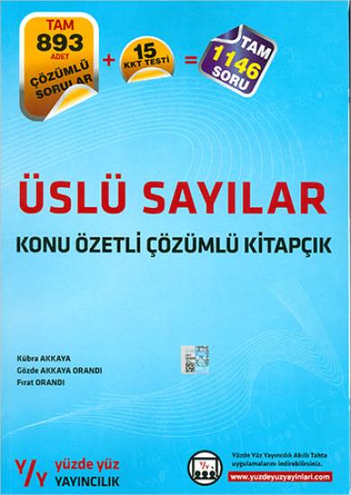 Üslü Sayılar Konu Özetli Çözümlü Kitapçık Yüzde Yüz Yayıncılık