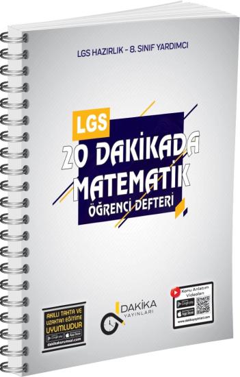 20 Dakikada 8. Sınıf LGS Matematik Öğrenci Defteri Dakika Yayınları