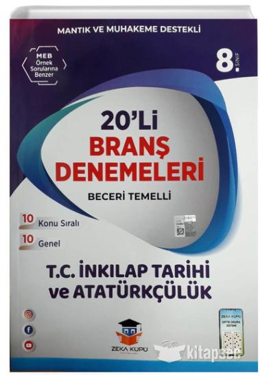 Zeka Küpü Yayınları 8. Sınıf Lgs İnkılap Tarihi Ve Atatürkçülük 20 Li Branş Denemeleri Zeka Küpü