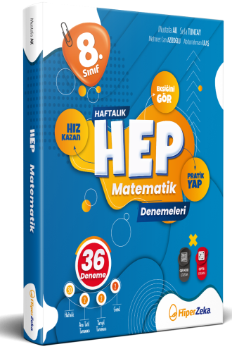 8. Sınıf HEP Matematik Haftalık Deneme Föyleri Hiper Zeka Yayınları