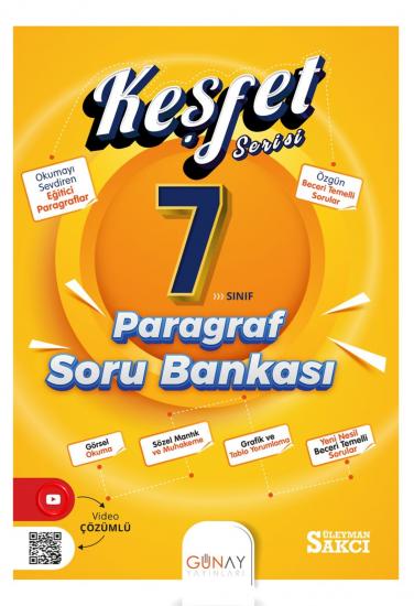 7. Sınıf Keşfet Paragraf Soru Bankası Günay Yayınları